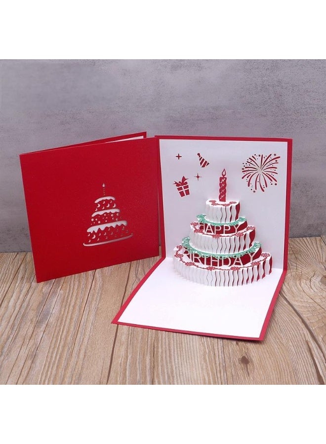 Generic Cake Design 3D Pop-Up Card, Greeting Card for Birthday, Sturdy and Solid Cardstock Gift Card with Envelope and Thank You Card  - Image 1