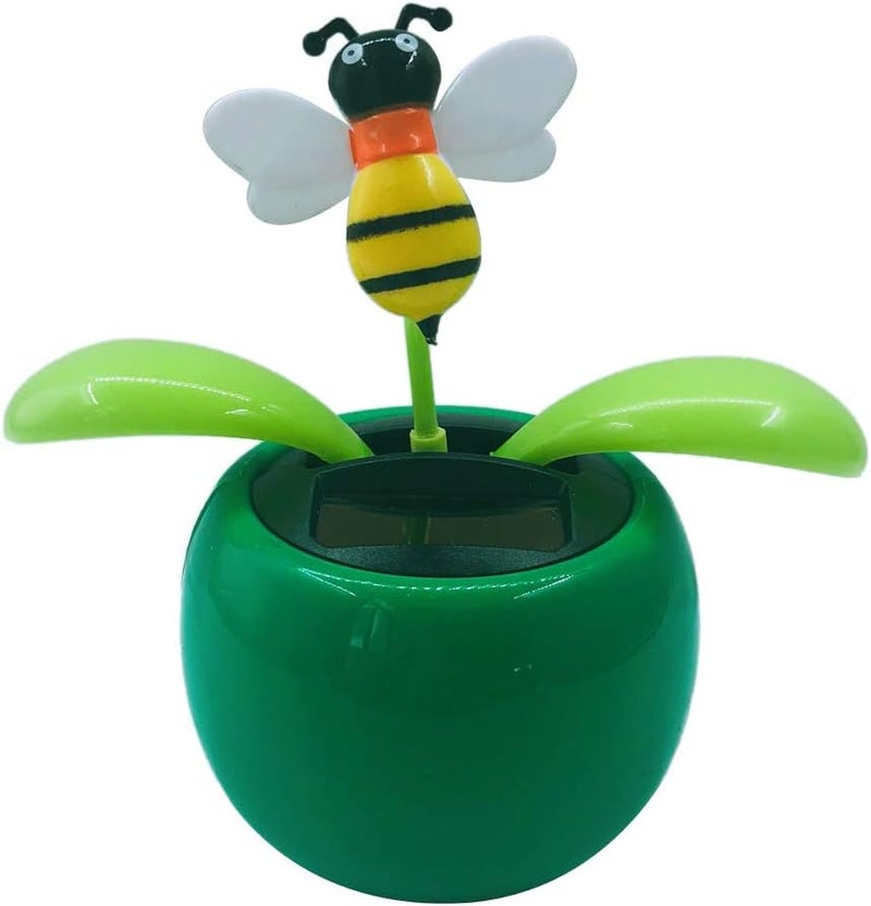 klarako Assorted Colorful Flowerpots Solar Toy, Holiday Birthday Gift Car Dashboard Home Decor, Bobble Plant Solar Toy  Honeybee, 10.5x6.5x11.3cm - Image 3
