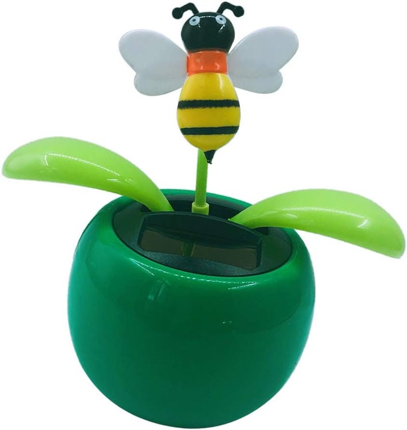 klarako Assorted Colorful Flowerpots Solar Toy, Holiday Birthday Gift Car Dashboard Home Decor, Bobble Plant Solar Toy  Honeybee, 10.5x6.5x11.3cm - Image 1