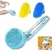 Peehss 3Pcs Dog Bath Brush Dog Scrubber for Bath Dog Shampoo Brush Bubble Maker Dog Paw Washer dog grooming Massage Brush with Adjustable Ring Handle dog accessories for Short Long Hair Blue - Image 1