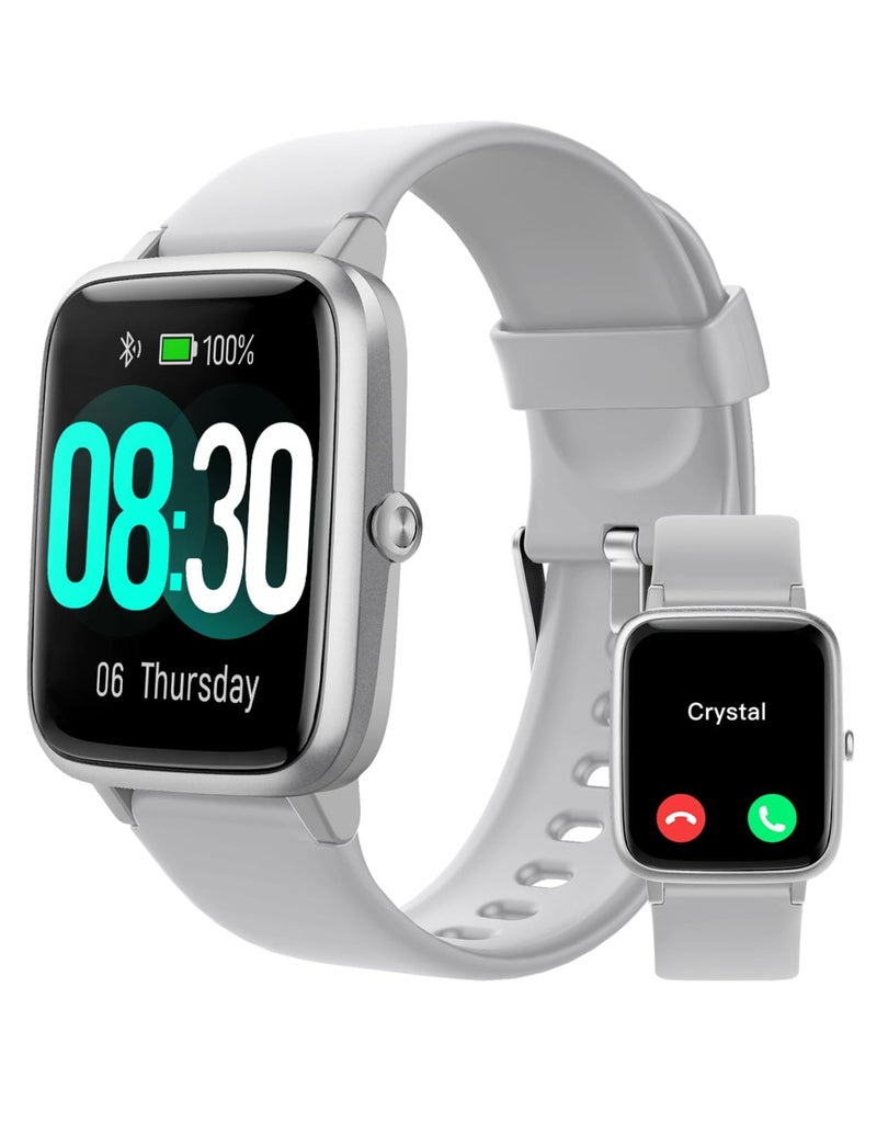 GRV Smart Watch for iOS and Android Phones (Answer/Make Calls), Watches for Men Women IP68 Waterproof Smartwatch Fitness Tracker Watch with Heart Rate/Sleep Monitor Steps Calories Counter (Gray) - Image 1