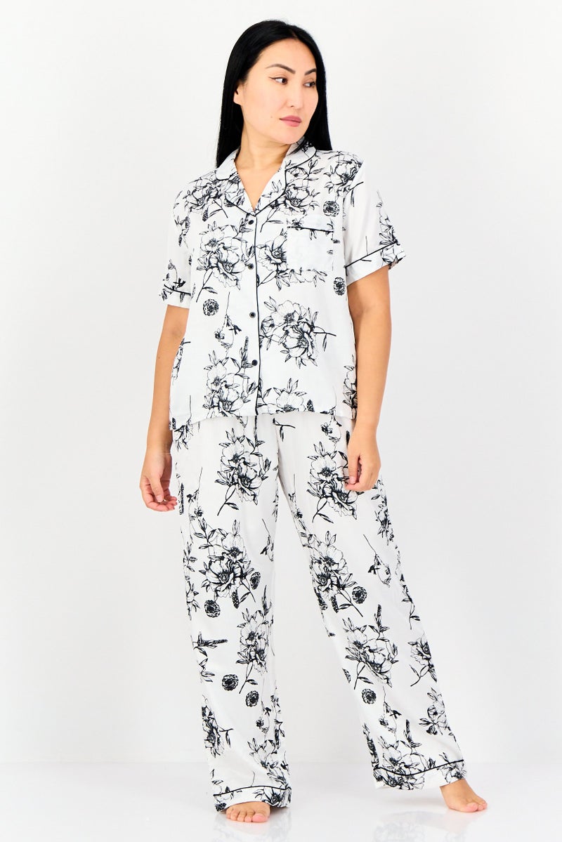 Marilyn Monroe Women 2 Pieces Allover Print Pajamas Set, Multicolor - Image 1