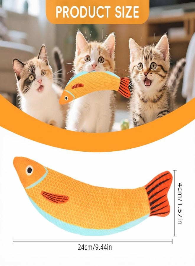 Qpets® Plush Fish Cat Toy, Scratch-Resistant Linen Fish Pet Toy, Cute Cartoon Design Stuffing-Free Pet Toys with Catnip Pocket for Cats & Small Dogs - Image 2