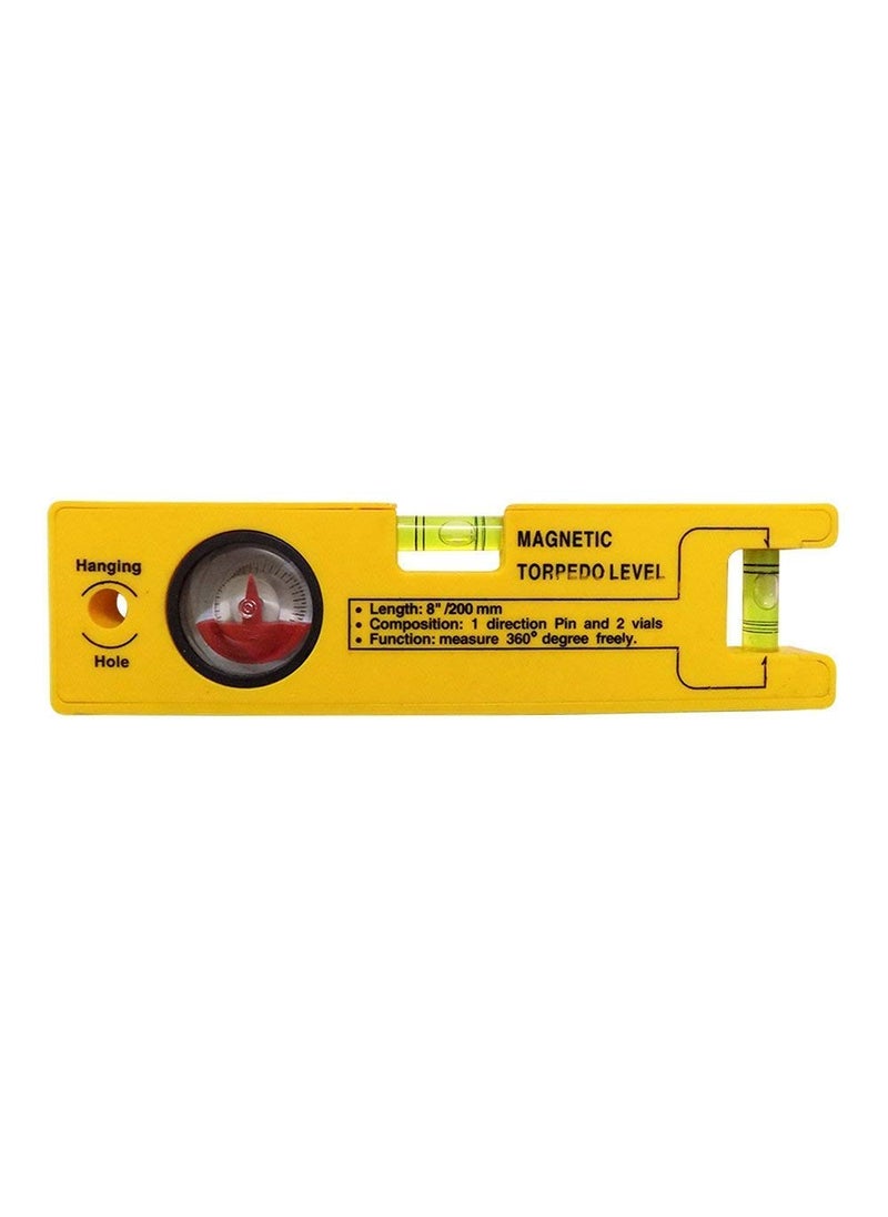 Mass Pro Mass Pro Level 8 inch Magnetic Torpedo Level with 1 Direction Pin 2 Vials 360 Degree View Magnetic Engineers Precision Level 2032 cm  - Image 1