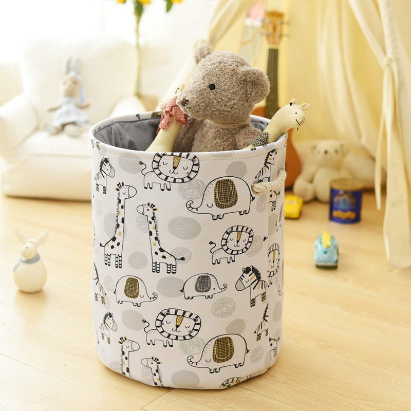 INough Baby Hamper Kids Laundry Basket Nursery Hamper Stuff animal Organizer ,Toy Baskets Corner Stuffed Animal Storage Basket Kids Storage Basket Safari Nursery Decor Clothes Hamper for Boys, Giraffe - Image 3