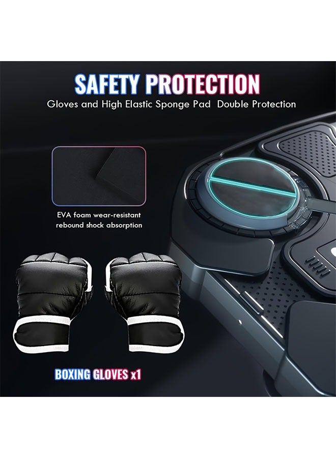 آلة ملاكمة الموسيقى، آلة جبل جدار الملاكمة للأطفال البالغين، آلة تدريب الملاكمة الذكية بلوتوث مع قفازات الملاكمة، هدف معدات الملاكمة للمنزل، المكتب، صالة الألعاب الرياضية - Image 4