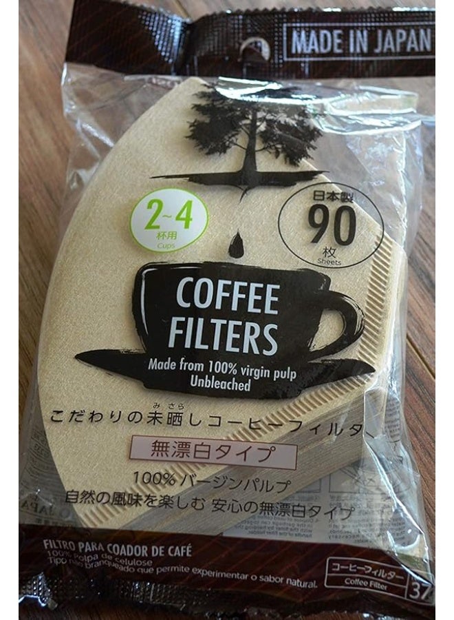 Daiso Japan Daiso Coffee Filter 2–4 Cups – Brown, Unbleached, 90 Sheets – Japan - Image 1