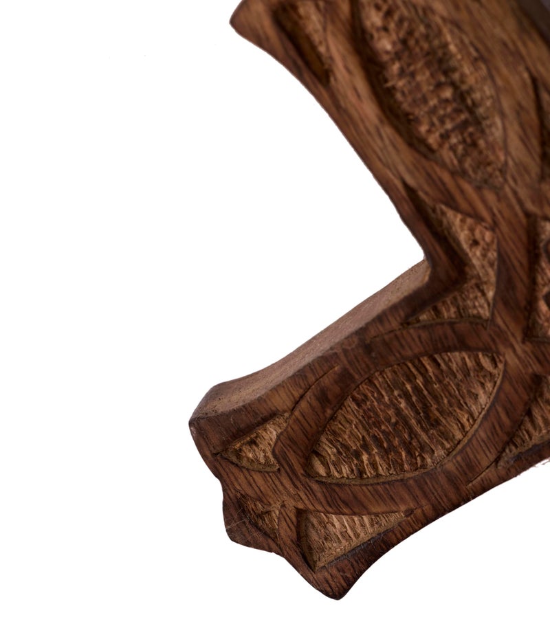 GURU JEE™ Wooden Religious Catholic Crucifix Cross Holy Wall Hanging Hand Carvings Wall Art Decor Religious Gifts (Brown_10x6 inches) - Image 4