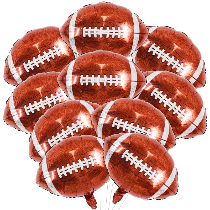 Vuzvuv 18Pcs Football Balloons18 Inch Football Foil Balloons Football Party Balloons Decorations for Sports Themed Party Tailgate Game Day Football Themed Birthday Party Supplies - Image 3