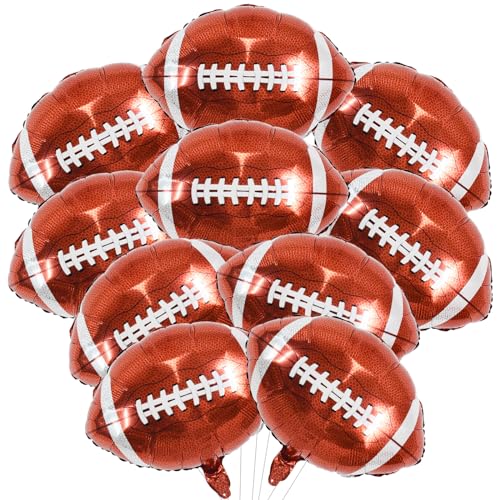 Vuzvuv 18Pcs Football Balloons18 Inch Football Foil Balloons Football Party Balloons Decorations for Sports Themed Party Tailgate Game Day Football Themed Birthday Party Supplies - Image 1