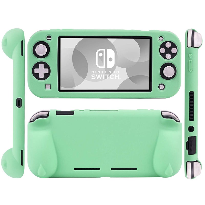 CHINFAI Silicone Protective Case for Nintendo Switch Lite, Soft Grip Case Cover with Comfort Ergonomic Handles for Nintendo Switch Lite 2019 [Self Stand][4 Thumb Stick Caps] (Silicone Grip-Green) - Image 2