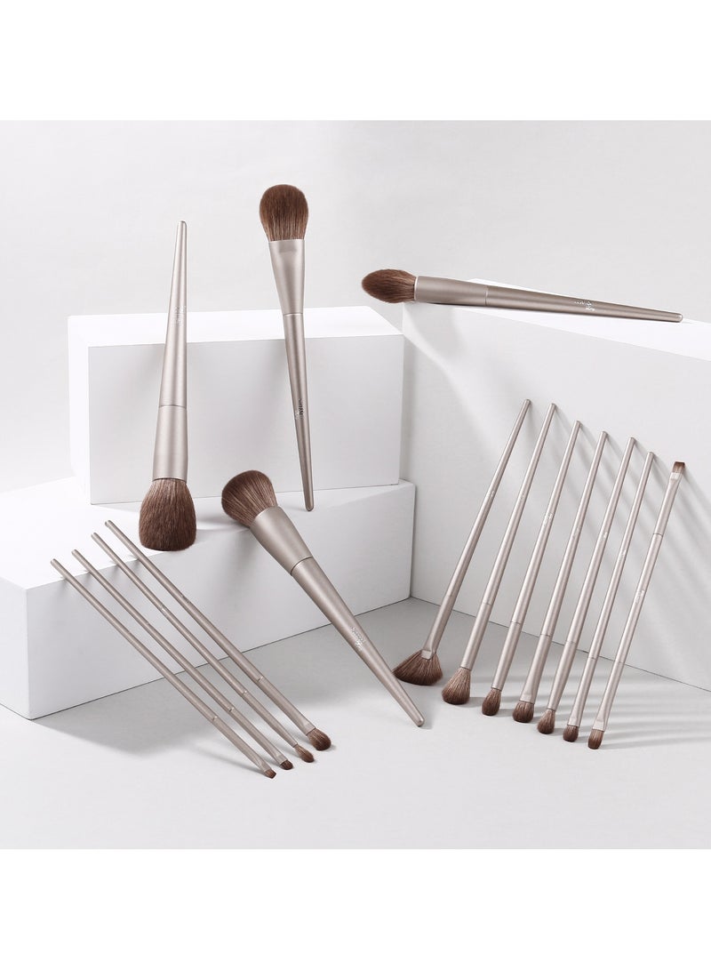 SaDM Shiny 15-Piece Professional Makeup Brush Set – Complete Face & Eye Brush Collection for Every Look - Image 2