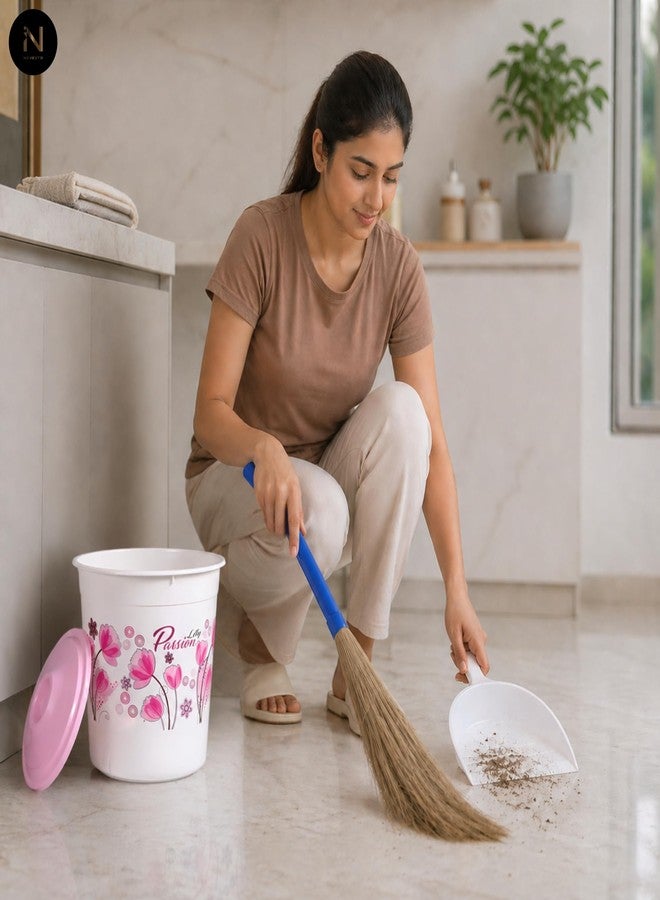Novesto Bathroom Set with Large Capacity - 20 LTR & 7 LTR Bucket, 8 LTR 22 LTR Deep Tub, Mug 1.5 LTR & 1 LTR, and Clean Up Bin in Elegant White Pink (Queen) Floral Print. - Image 5