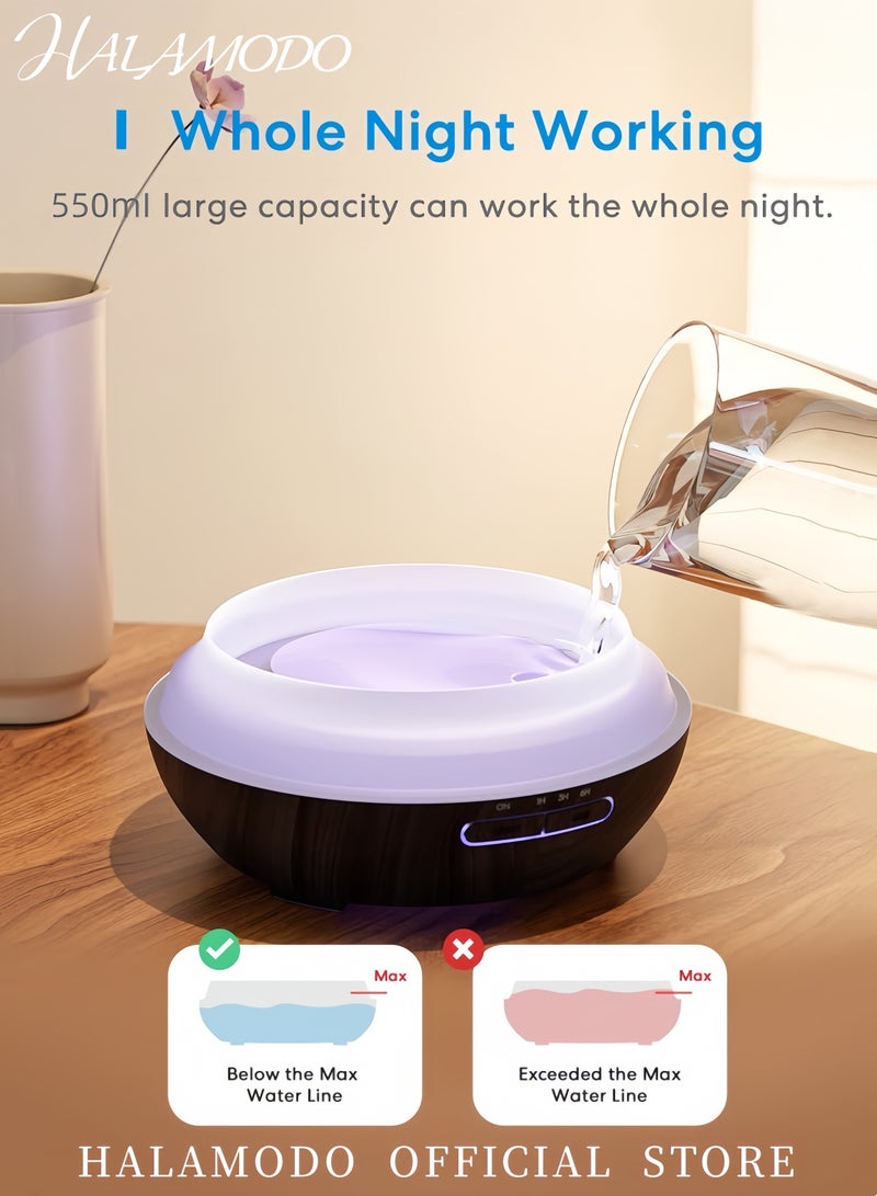 هالامودو مرطب جو محمول برذاذ عطري مع جهاز تحكم عن بعد ١١ واط، بني داكن - Image 4