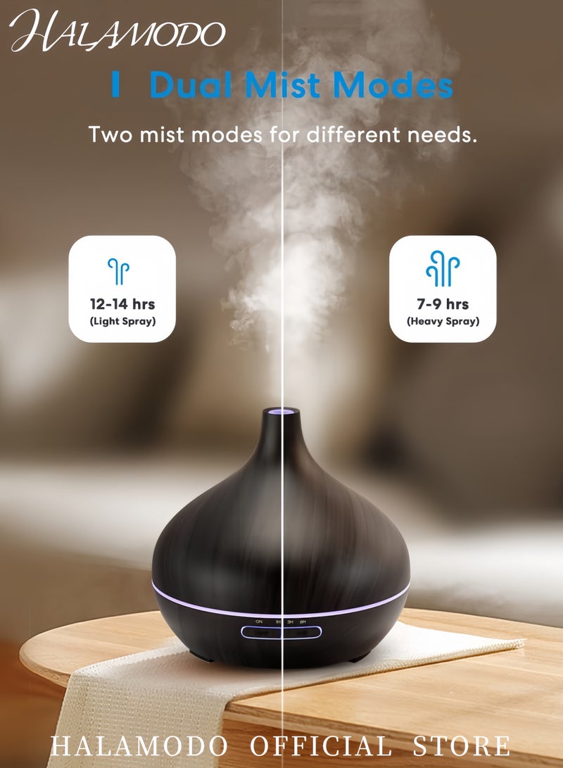 هالامودو مرطب جو محمول برذاذ عطري مع جهاز تحكم عن بعد ١١ واط، بني داكن - Image 3