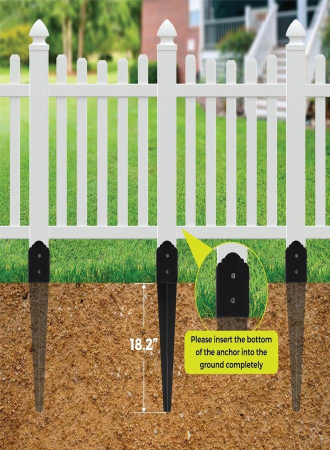 WIMART Fence Post Anchor 4''x4'', Heavy Duty Metal Fence Post Anchor Ground Spike 24''x4''x4'' for Fence, Mailbox, Bird Feeder, Decking, Banner, with The Black Powder Coating Cover on The Surface (Set 2) - Image 5