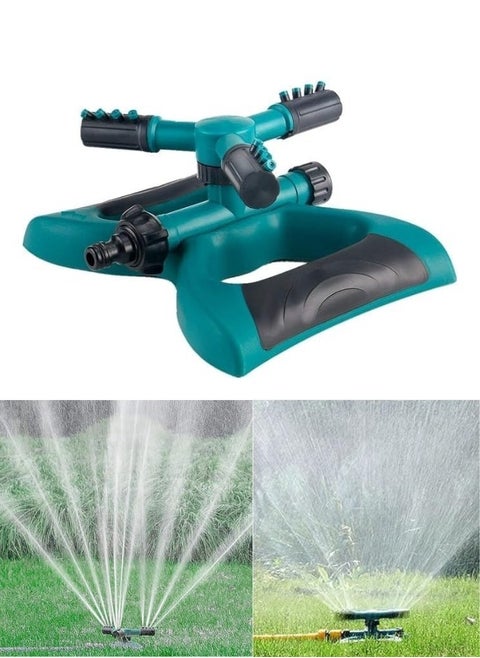 360 Degree Rotating Triple Arm Sprinkler Provides Side Water Coverage Over A Large Area Of ​​The Garden (Hose Not Included)