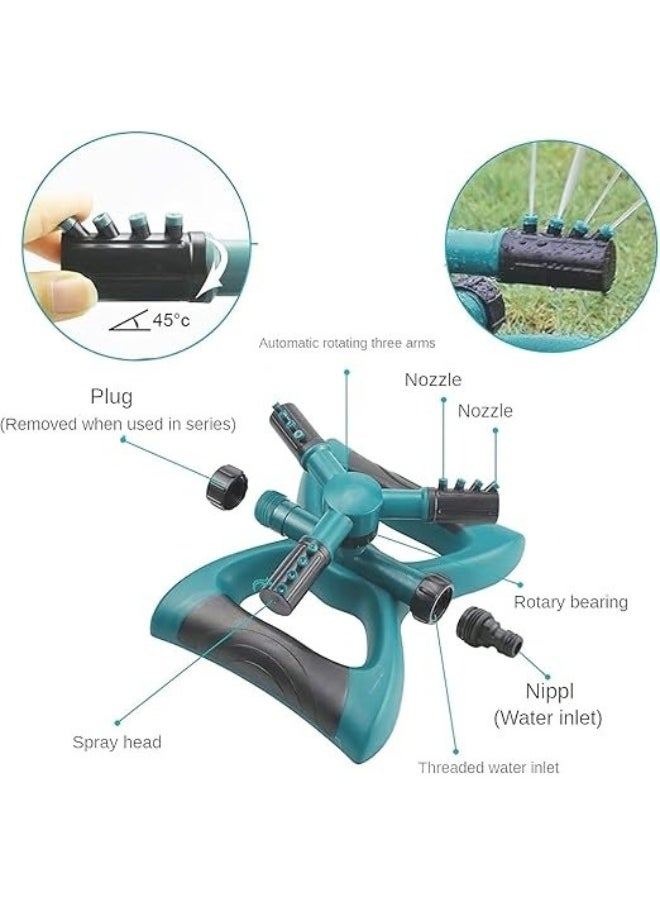 Happy Home - 360 Degree Rotating Triple Arm Sprinkler Provides Side Water Coverage Over A Large Area Of ​​The Garden (Hose Not Included) - Image 1