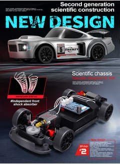 Harvestoy Harvestoy RC Drifting Car, 1:24 Scale, 4WD, High Speed ​​Remote Control Car, Truck with LED Light, Two Batteries, Drift Tires, Racing Sports Toy Car, Suitable for Adults, Boys and Girls, Children  - Image 2