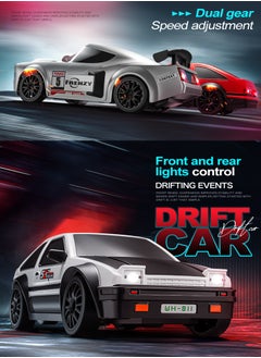 Harvestoy Harvestoy RC Drifting Car, 1:24 Scale, 4WD, High Speed ​​Remote Control Car, Truck with LED Light, Two Batteries, Drift Tires, Racing Sports Toy Car, Suitable for Adults, Boys and Girls, Children  - Image 4