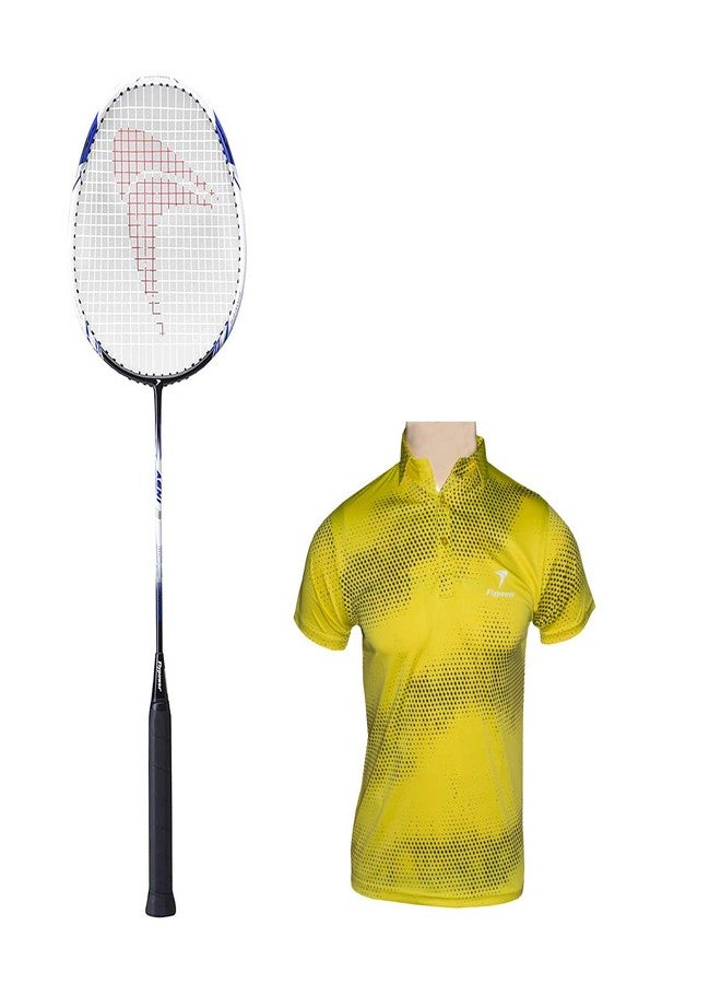 FLYPOWER Badminton Racket Composite Material Agni 2 with T-Shirt Nias Yellow Size 2XL - Image 2