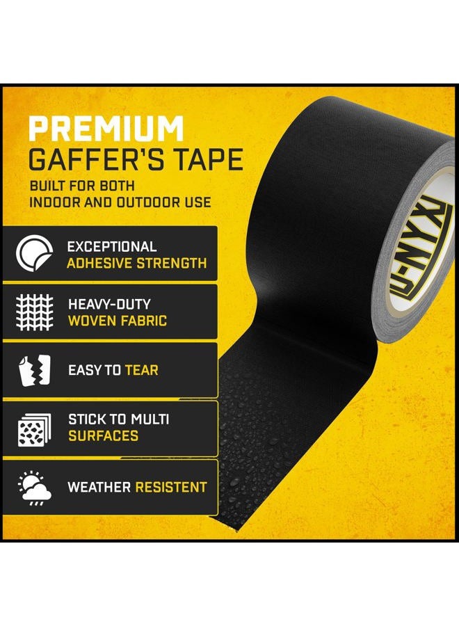 D-NYX Gaffer Tape 2" x 1 Pack Black Gaffing Tape Heavy Duty No Residue Matte Finish Non Reflective Multipurpose Premium Heavy Duty Black Frog Tape Heavy Duty Cloth Tape - Image 3