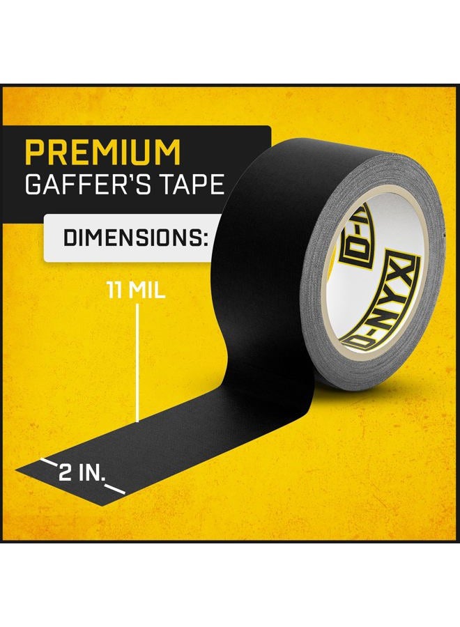 D-NYX Gaffer Tape 2" x 1 Pack Black Gaffing Tape Heavy Duty No Residue Matte Finish Non Reflective Multipurpose Premium Heavy Duty Black Frog Tape Heavy Duty Cloth Tape - Image 2