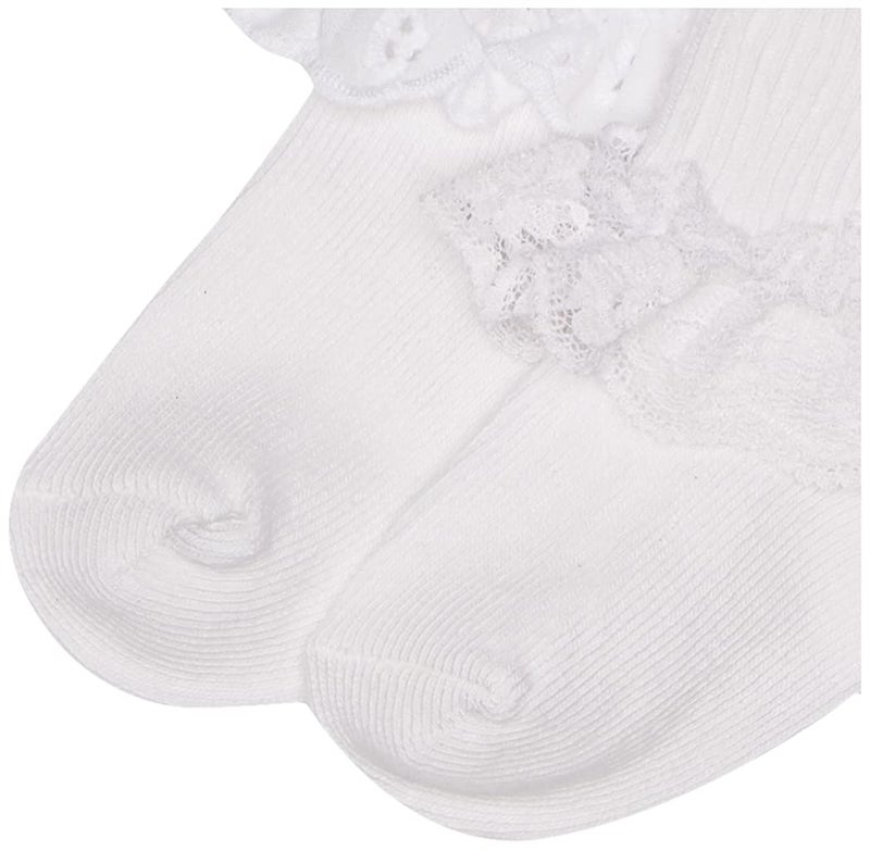 Jefferies Socks 2 Pack Eyelet Lace Trim And Lace Trim Sock - White/White, 3-12 Months - Image 3