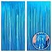 Katchon Xtralarge Iridescent Blue Backdrop Curtain 32x8 Ft Pack of 2 Blue Streamers for Under The Sea Beach Summer Party Decorations Streamer Backdrop for Gender Reveal Baby Shower Decor - Image 3