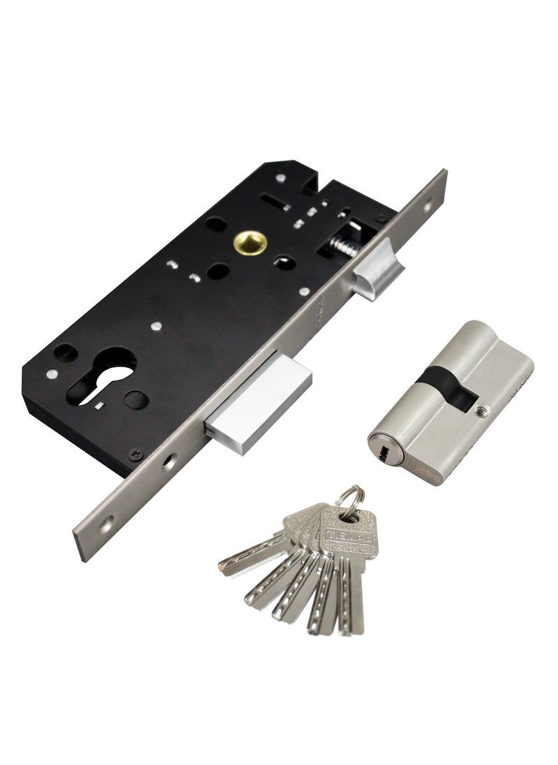 TISMpro - Lock Body and Cylinder Set (45mm x 85mm) | 7mm Cylinder with 5 Computer Keys | Door Lock Set with Installation Screws | MSN - Image 1