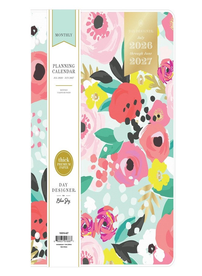 Blue Sky Day Designer 2026-2027 Monthly Academic Year Planner Calendar, July 2026 - June 2027, 8.5" x 11", Flexible Cover, Stapled Binding, Secret Garden Mint - Image 1