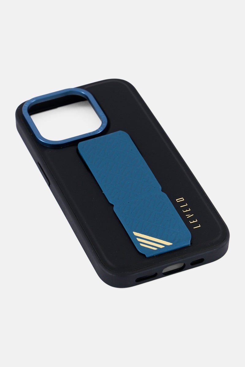LEVELO iPhone 15 Pro Morphix Kickstand Grip Case, Black - Image 4