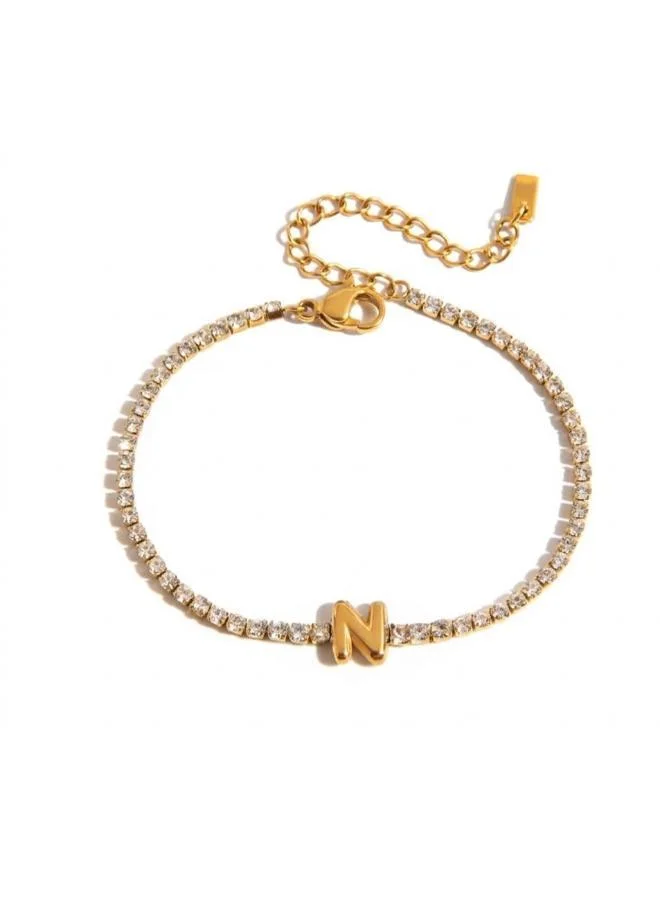 Letter N Initial Tennis Bracelet