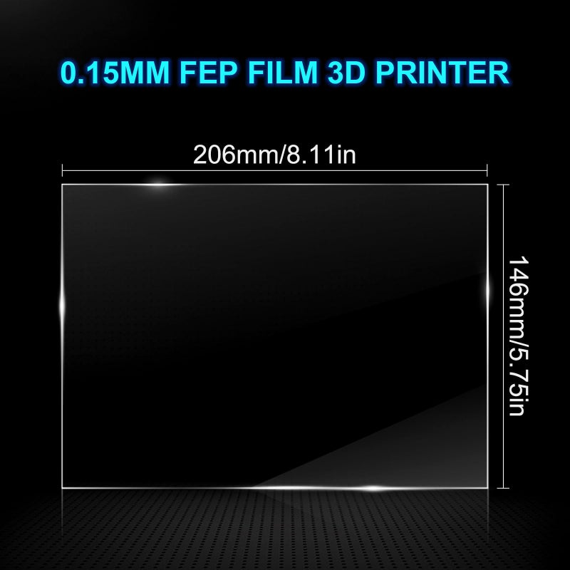 Mefine 6PCS FEP Film 206x146x0.15mm for ANYCUBIC Photon, Photon S, Mono 4K, ELEGOO Mars 2 Pro, Mars 3, Mars 3 Pro, Phrozen Sonic Mini 4K, Creality Halot-one, LD-002H LCD 3D Printer Resin Fep Replacement - Image 2