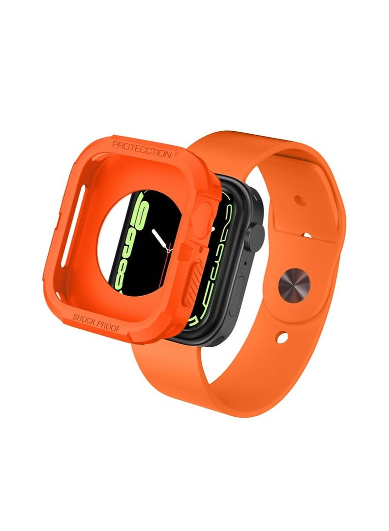 1 Pack Case Compatible with Apple Watch Series 8/7 44mm/45mm, Rugged Protective Protector Soft TPU Bumper for iWatch Bumper Scratch Resistant Full Protective 45mm Cover for iWatch Men Women  - Image 1