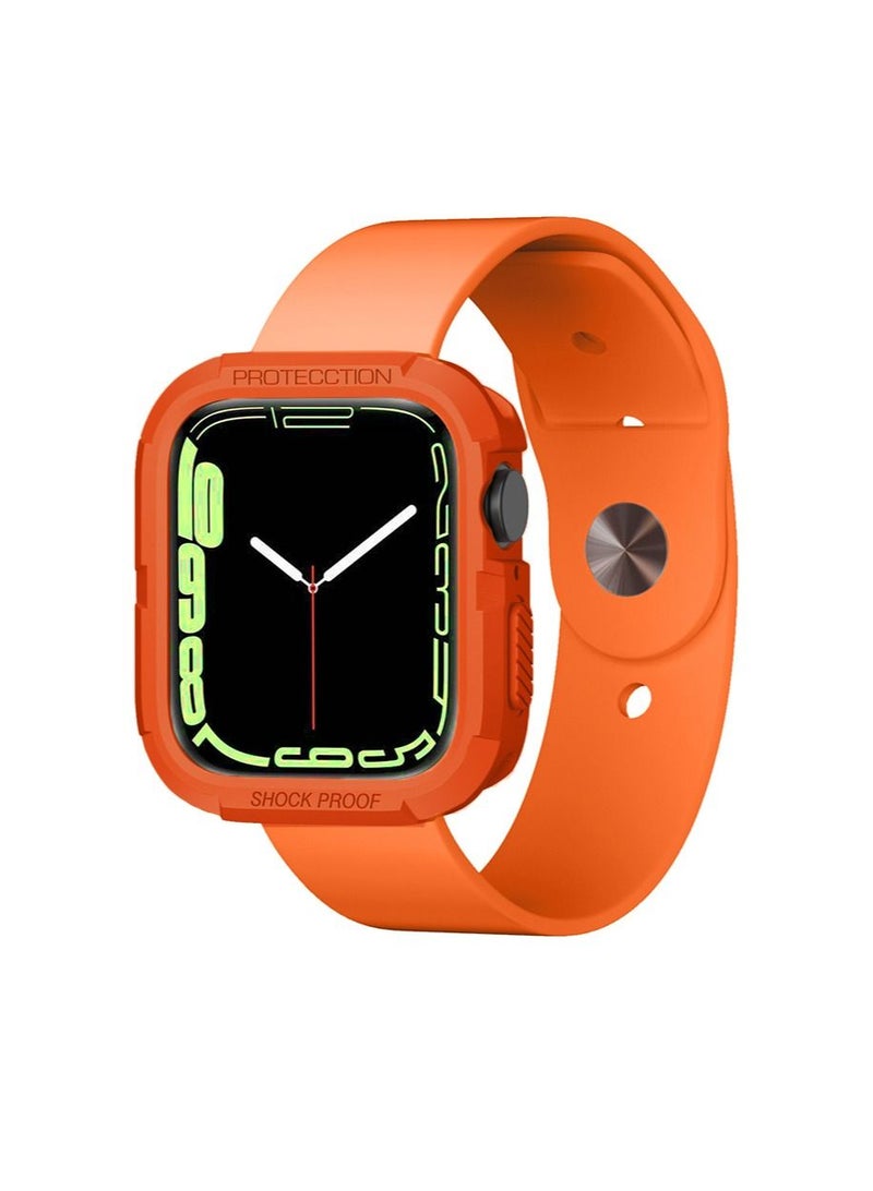 1 Pack Case Compatible with Apple Watch Series 8/7 44mm/45mm, Rugged Protective Protector Soft TPU Bumper for iWatch Bumper Scratch Resistant Full Protective 45mm Cover for iWatch Men Women  - Image 5