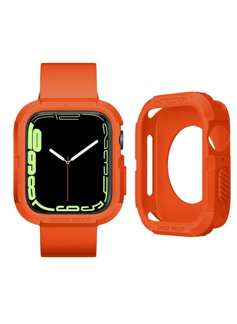 1 Pack Case Compatible with Apple Watch Series 8/7 44mm/45mm, Rugged Protective Protector Soft TPU Bumper for iWatch Bumper Scratch Resistant Full Protective 45mm Cover for iWatch Men Women  - Image 3