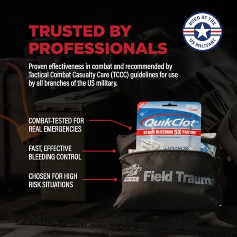 QuikClot Advanced Clottg Gauze - Stops Bleedg Up to 5 Faster Than Standard Gauze - Kaol Hemostatic Dressg - for First Aid Kits and Survival Gear - Image 4