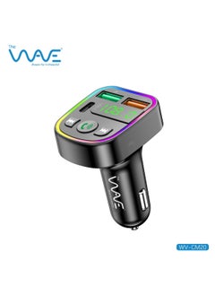 Wave Car Charger Fast Charging Dual USB and Type C Car Plug Adapter Car Charger with USB Car MP3 Player  - Image 1