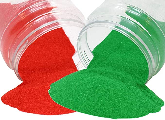 Rangoli Sanskar Rangoli Colour Powder Red and Green 500 Gram Each Diwali Decoration Items Floor Art Rang for Home Navratri Pongal Pooja Mandir Decor Pack of 2 Colors  - Image 1