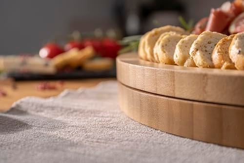 ChefSofi Charcuterie Board Set and Cheese Serving Platter - Made from Bamboo Wood - US Patented 13 inch Cheese Board and Knife Set for Entertaining and Serving - 4 Knives and 4 Bowls - Image 5