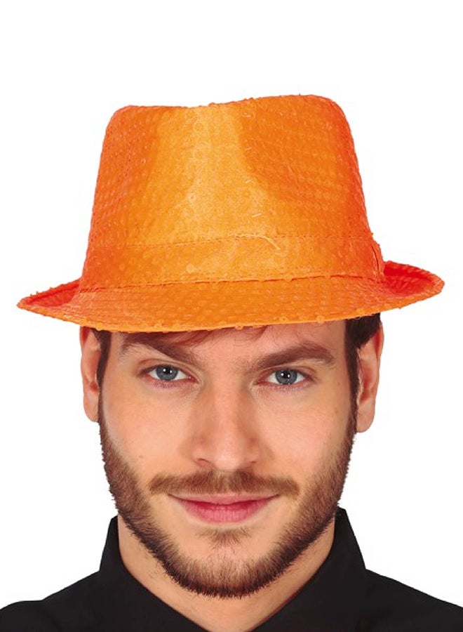 فيستاز جويركا قبعة من الترتر باللون البرتقالي النيون