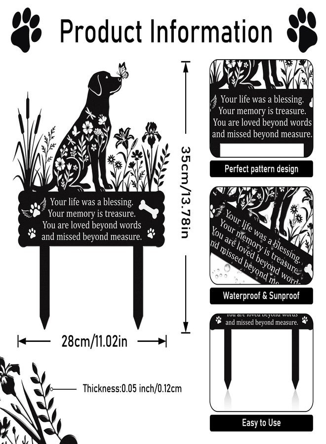 Rngmsi Pet Grave Markers Dog Outdoor, Grave Markers for Cemetery for Dog, Metal Garden Stake Decorations for Memorial Loss Pet Decor for Outdoors Lawn (11 X 14 Inches) - Image 2