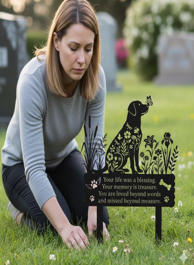 Rngmsi Pet Grave Markers Dog Outdoor, Grave Markers for Cemetery for Dog, Metal Garden Stake Decorations for Memorial Loss Pet Decor for Outdoors Lawn (11 X 14 Inches) - Image 5