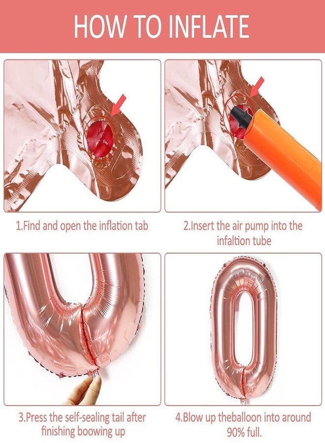 DelightBox 40 Inch Rose Gold Jumbo 2 Number Balloons Huge Giant Balloons Foil Mylar Number Balloons for Birthday Party,Wedding, Bridal Shower Engagement Photo Shoot, Anniversary (Rose Gold,Number 2) - Image 5