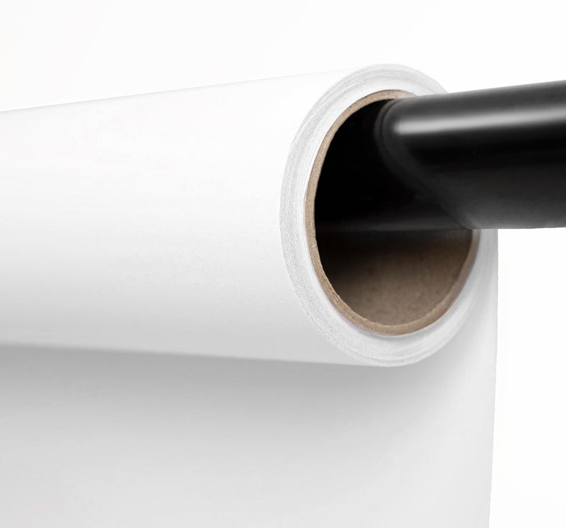 Kate Seamless Paper Backdrop for Photography Solid White Photo Backdrop Paper (53''x32.8' Arctic White) - Image 1