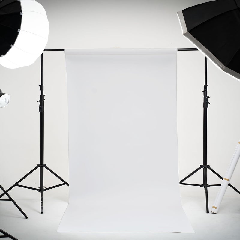 Kate Seamless Paper Backdrop for Photography Solid White Photo Backdrop Paper (53''x32.8' Arctic White) - Image 2