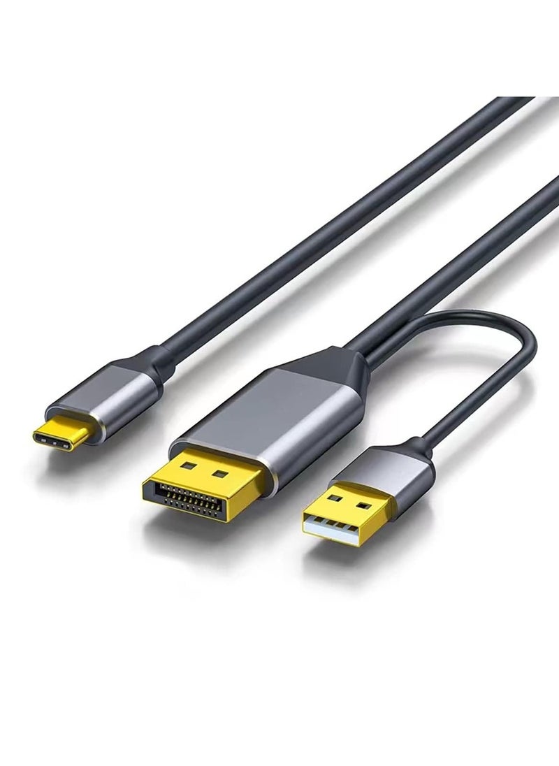 erorex HDMI to USB C Adapter Cable 4K60Hz 6.6FT, DP Male to Type-C Male Converter, HDMI 2.0 Compatible with Xreal Air, Nreal Air, Steam Deck Dock, PS5, Xbox, Portable Monitor  - Image 1
