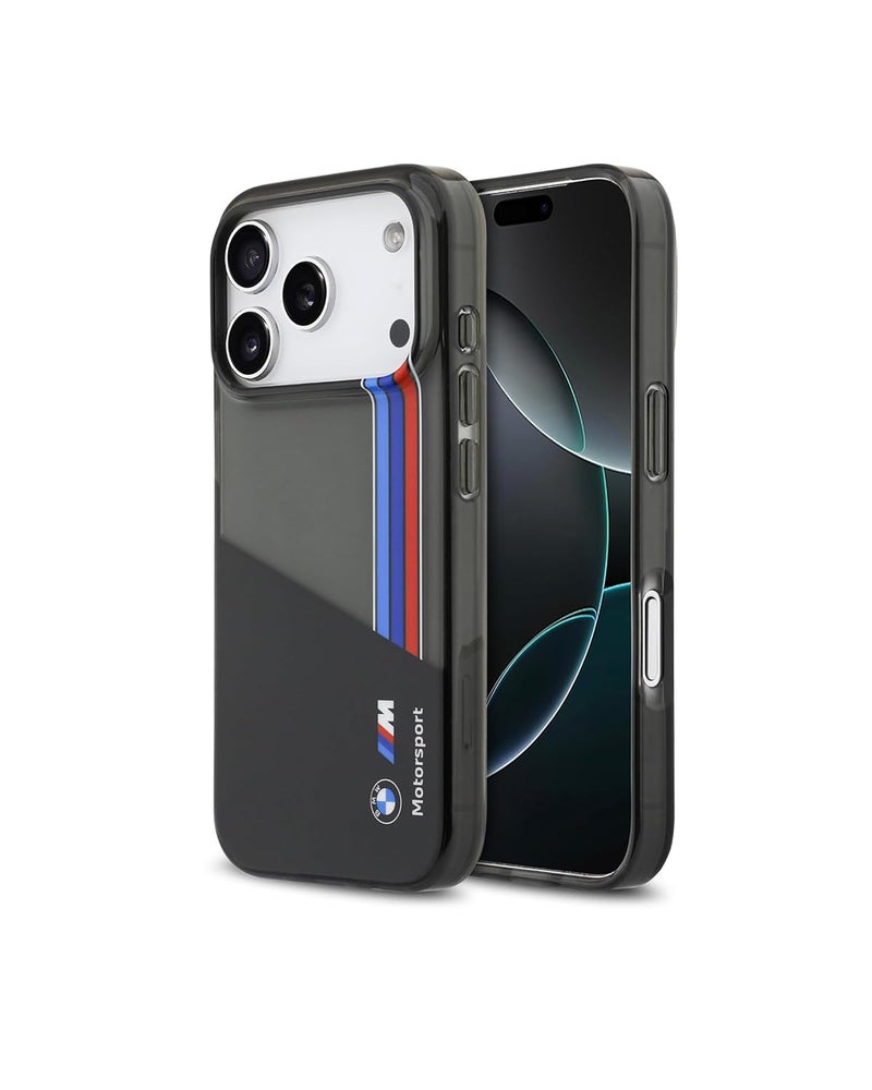 CG MOBILE BMW [Official Licensed] Protective Case Designed for iPhone 17 Pro |Motorsport Collection|IML Printed Case with Vertical Stripes - Black - Image 1