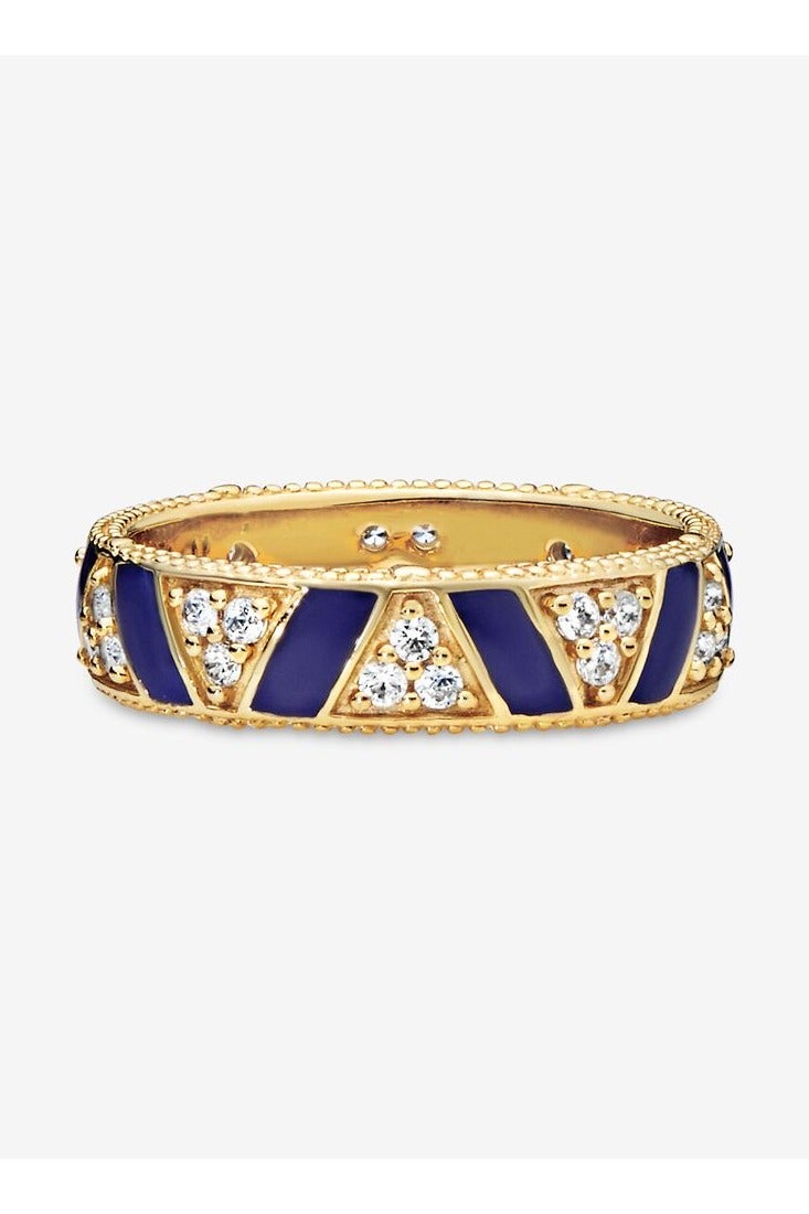 PANDORA Pandora Shine Ring with Clear Cubic Zirconia And Blue Enamel - Image 1